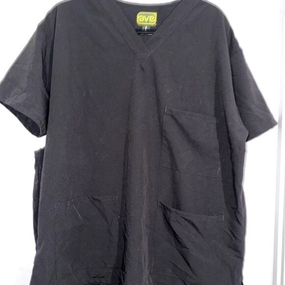 Ave By Medline Black Scrub Set L Unisex V-Neck Top & Elastic Waist Pants - Picture 2 of 15